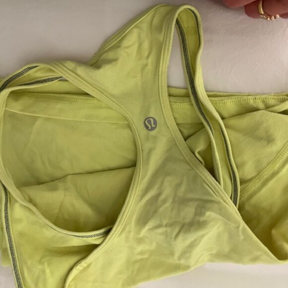 Lululemon OG Cool Racerback Clarity Yellow Tank Top Size 4 - Picture 2 of 3